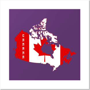Canada flag & map Posters and Art